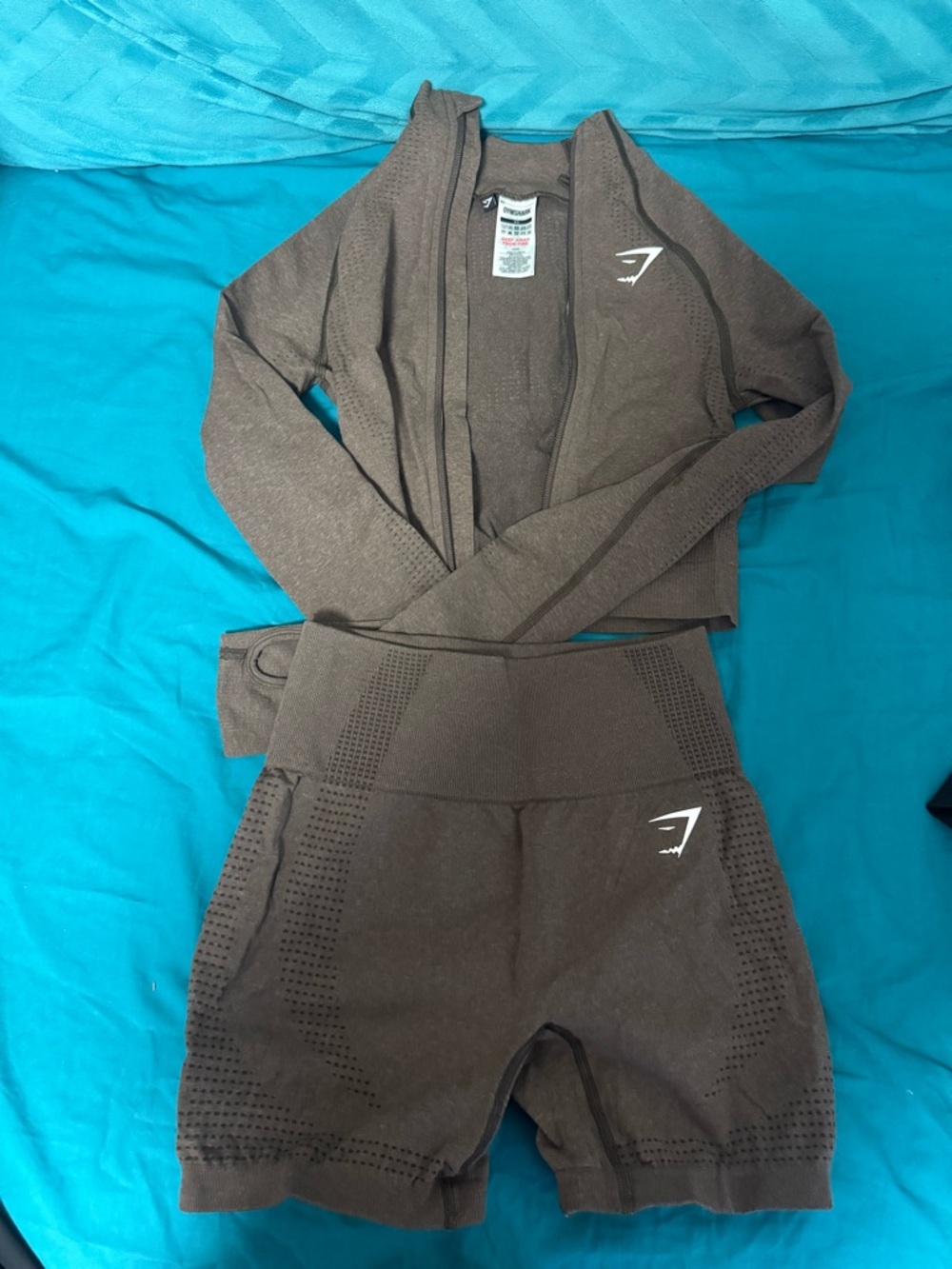 Gymshark Dark Brown Seamless Zip-Up Jacket